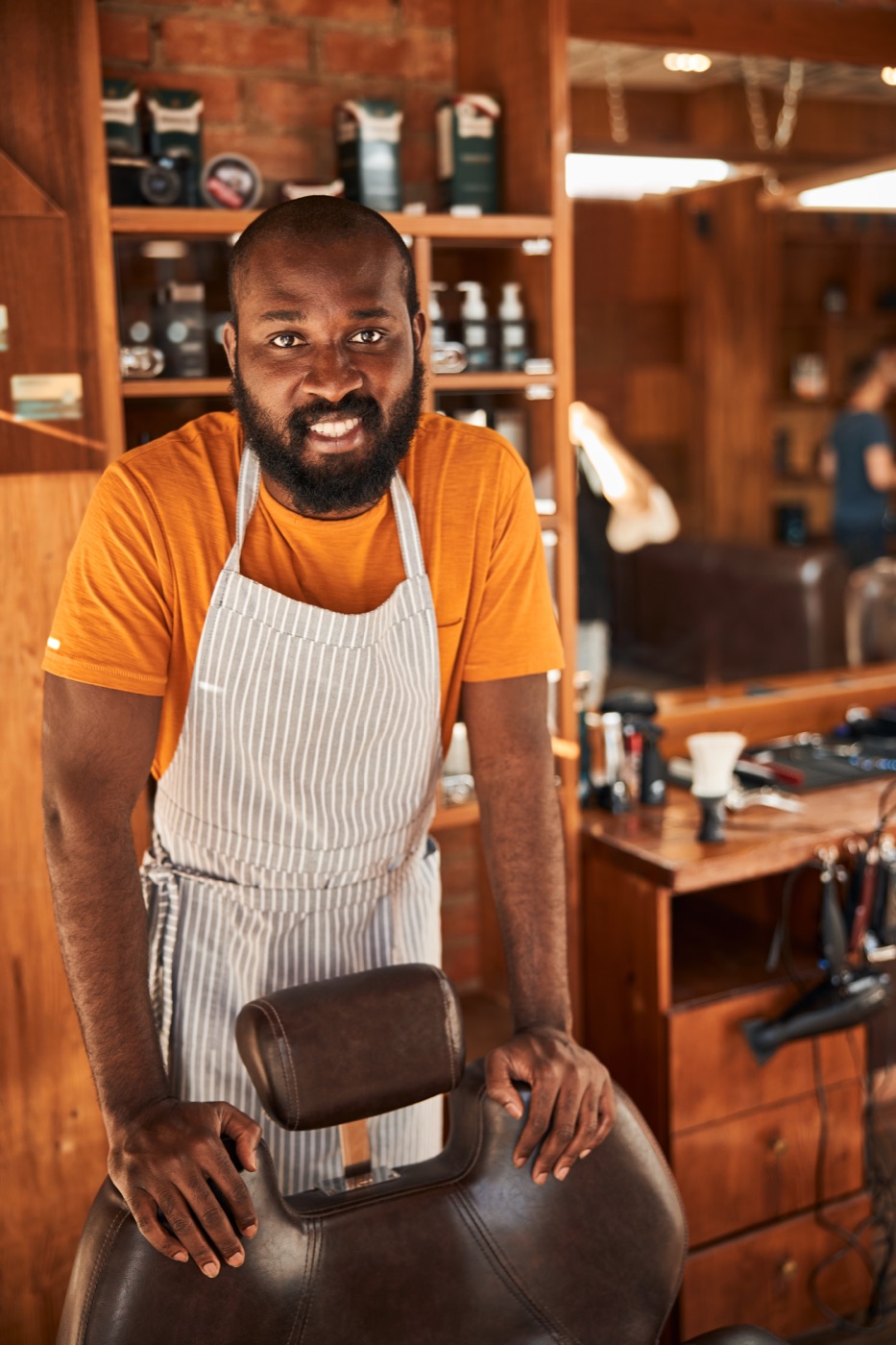 A barber in his shop