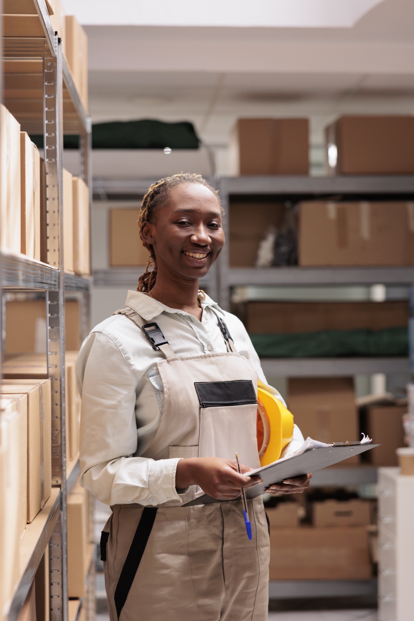 A business owner in her warehouse